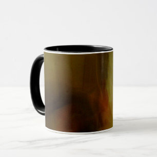 Tasse à café à fond flou marron