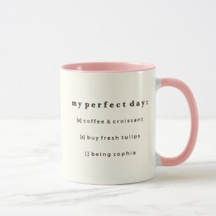 Tasse à café à liste de contrôle quotidienne perso