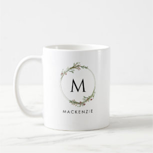 Tasse à café à monogramme en couronne minimaliste 