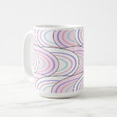 Tasse à café à motif abstrait vague pastel (Devant gauche)