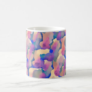 Tasse à café à motif aquarelle multicolore