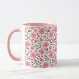 Tasse à café à motif botanique floral de marguerit
