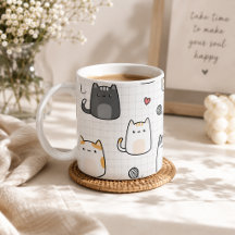 Tasse à café à motif de chat mignon Kawaii
