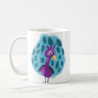 Tasse à café à motif de feuille abstraite de paon