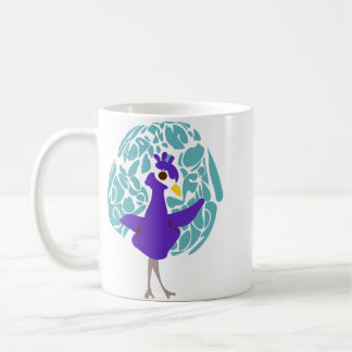 Tasse à café à motif de feuille abstraite de paon