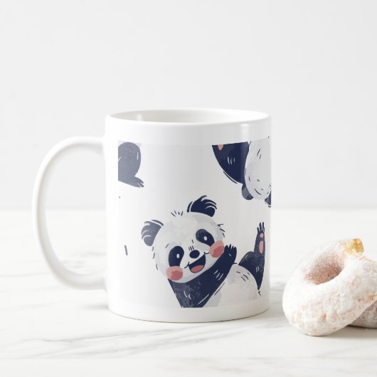 Tasse à café à motif de panda mignon (Avec donut)