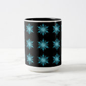 Tasse à café à motif flocon de neige bleu glace et (Centre)