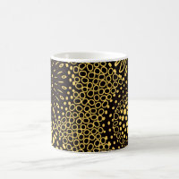 Tasse à café à motif floral ethnique en or noir