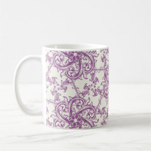 tasse à café à motif floral médiéval