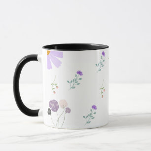 Tasse à café à motif floral minimal