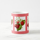 Tasse à café à motif gingham rouge et fraise (Centre)