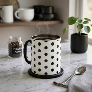 Tasse à café à motif pois noirs