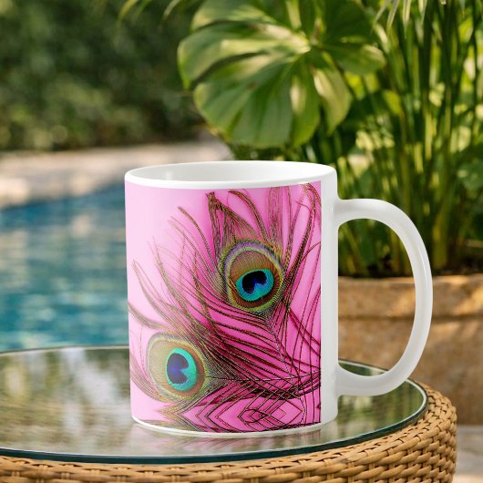 Tasse à café à plumes de paon