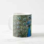 Tasse à café à plumes de queue de paon majestueux (Devant gauche)