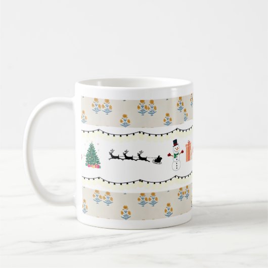 Tasse à café à thème de Noël, (Gauche)