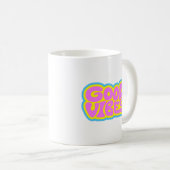 Tasse à café à typographie rétro Good Vibes (Devant droit)