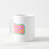 Tasse à café à typographie rétro Good Vibes (Devant gauche)