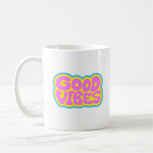 Tasse à café à typographie rétro Good Vibes