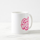 Tasse à café à typographie rétro Good Vibes (Devant droit)