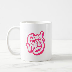 Tasse à café à typographie rétro Good Vibes