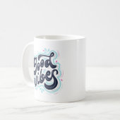 Tasse à café à typographie rétro Good Vibes (Devant gauche)