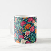 Tasse à café Abstrait Boho Œillets et Papillons (Devant gauche)