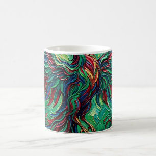 Tasse à café abstraite Phoenix Rising Wings Jewel