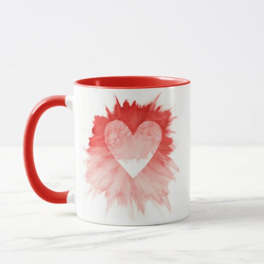 Tasse à café abstraite rouge à deux tons avec écla (Gauche)