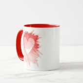 Tasse à café abstraite rouge à deux tons avec écla (Devant gauche)