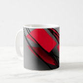 Tasse à café abstraite rouge et noir moderne (Devant gauche)