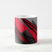 Tasse à café abstraite rouge et noir moderne (Centre)