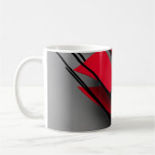 Tasse à café abstraite rouge et noir moderne (Gauche)