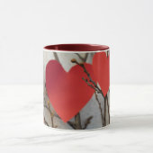 Tasse à café accent cœurs rouges romantiques | Amo (Centre)