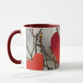 Tasse à café accent cœurs rouges romantiques | Amo (Gauche)
