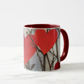 Tasse à café accent cœurs rouges romantiques | Amo (Devant droit)