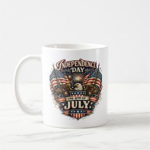 Tasse à café aigle patriotique vintage