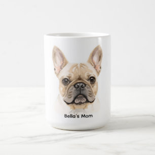 Tasse à café aquarelle Bouledogue français Chien n