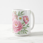 Tasse à café aquarelle florale rose élégante"  (Devant droit)