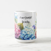 Tasse à café aquarelle hydrangeas Gratitude (Centre)