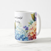 Tasse à café aquarelle hydrangeas Gratitude (Devant droit)