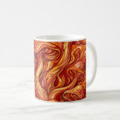 Tasse à café aquarelle rouge champignon abstrait (Devant droit)