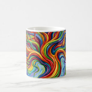 Tasse à café Arc-en-ciel Arbre de Vie Abstrait