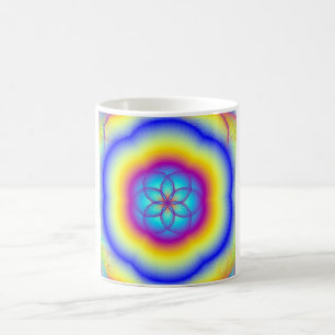 Tasse à café arc-en-ciel en verre coloré