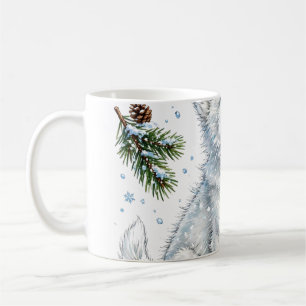Tasse à café Arctique Loup Chiot Première Neige Mi