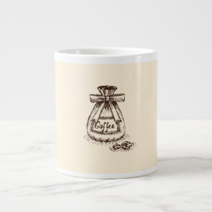Tasse à café artistique aux grains de café Doodle