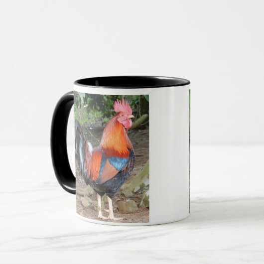 Tasse à café au coq, mug à coq, coq rouge (Devant gauche)