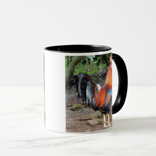 Tasse à café au coq, mug à coq, coq rouge (Devant droit)