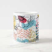 Tasse à café au design de fleurs abstraites (Devant)