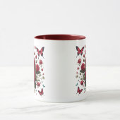 Tasse à café aux accents rouge foncé (Centre)