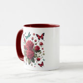 Tasse à café aux accents rouge foncé (Devant gauche)